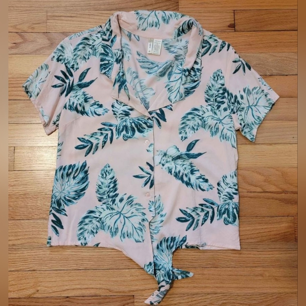 Tropical Palm Fronds Blouse